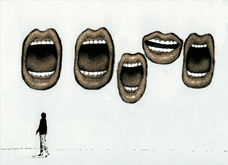 Graphic of open mouths